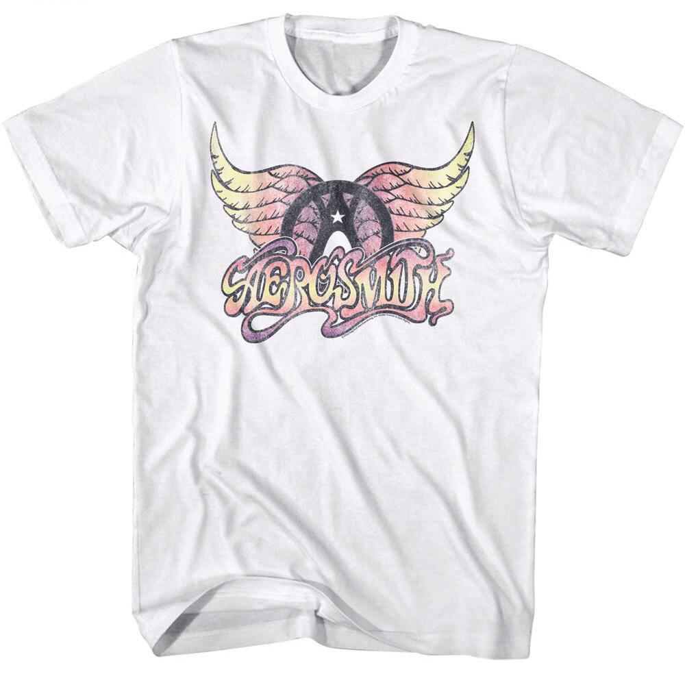 

Aerosmith Pastel Wings Logo Men s T Shirt Rock Band Album Concert Tour Merch 3XL