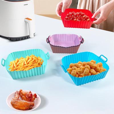 3D Silicone Air Fryer Baking Tray - Square Shape