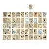 50 Pcs Vintage Washi Paper Stickers Set Old Times Newspaper Stamp Plants Decorative Sticker for Diy Journal Diary Scrapbook
