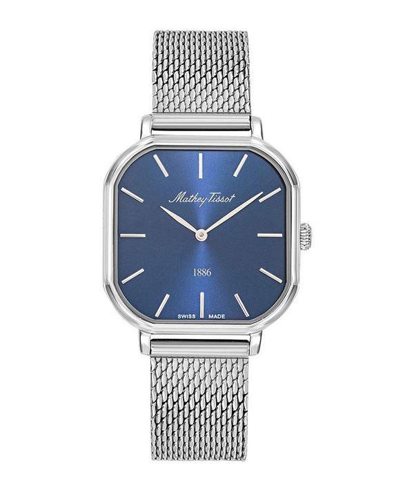 

Женские часы Mathey-Tissot Monsoon Square из нержавеющей стали с синим циферблатом, кварцевые D7917ABU синий