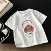 2026 Summer Children Cotton Short Sleeve Tee Cute Cartoon Print Crew Neck Soft Tops For Baby Toddler Boys Girls Kids Wear