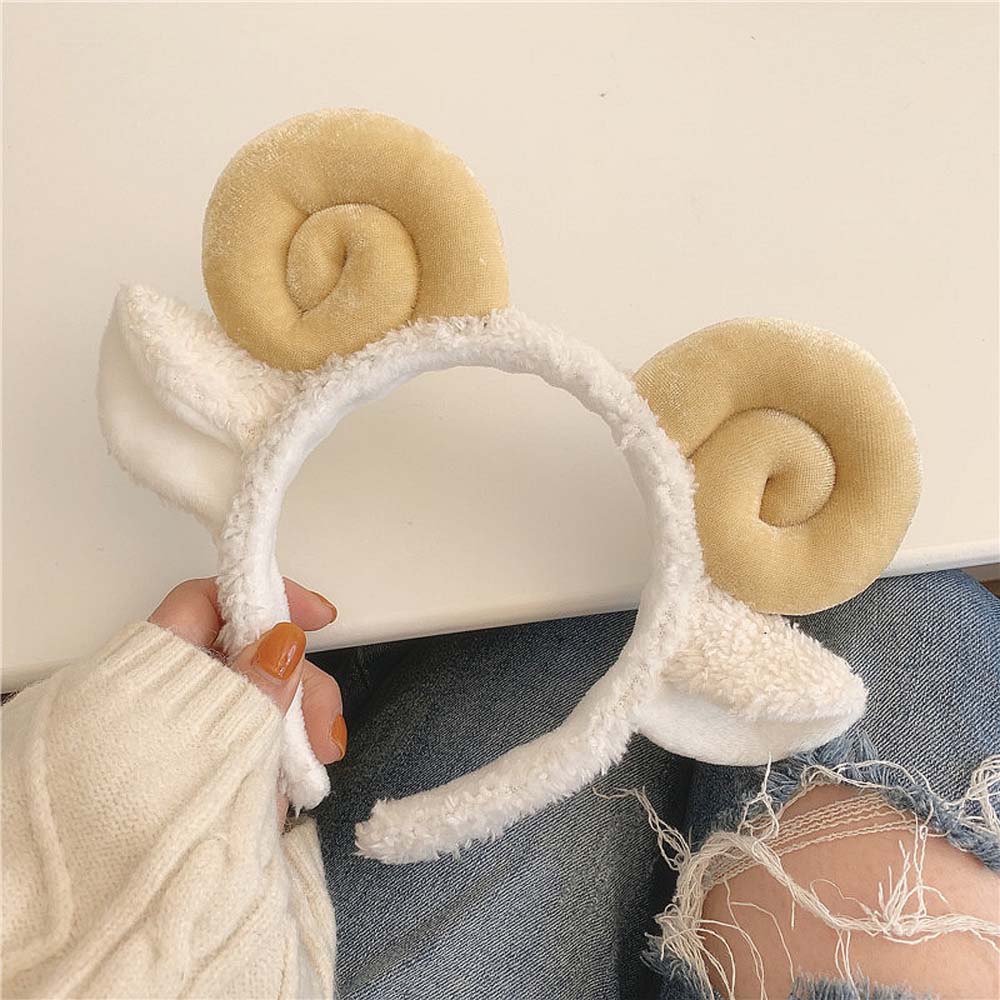 Cute Wash Face Cartoon Sheep Ear Hair Accessories Hair Hoop Plush Lamb Headband