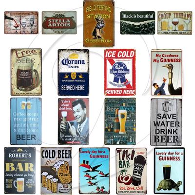 BEER TESTING STATION Round Metal Tin Sign Man Cave Garage Shop Bar Pub Decor