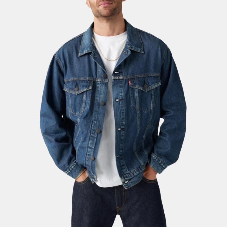 Levis Puntkraag Losvallende Pasvorm Enkelrijige Jas Herenjas Blauw A5782-0021
