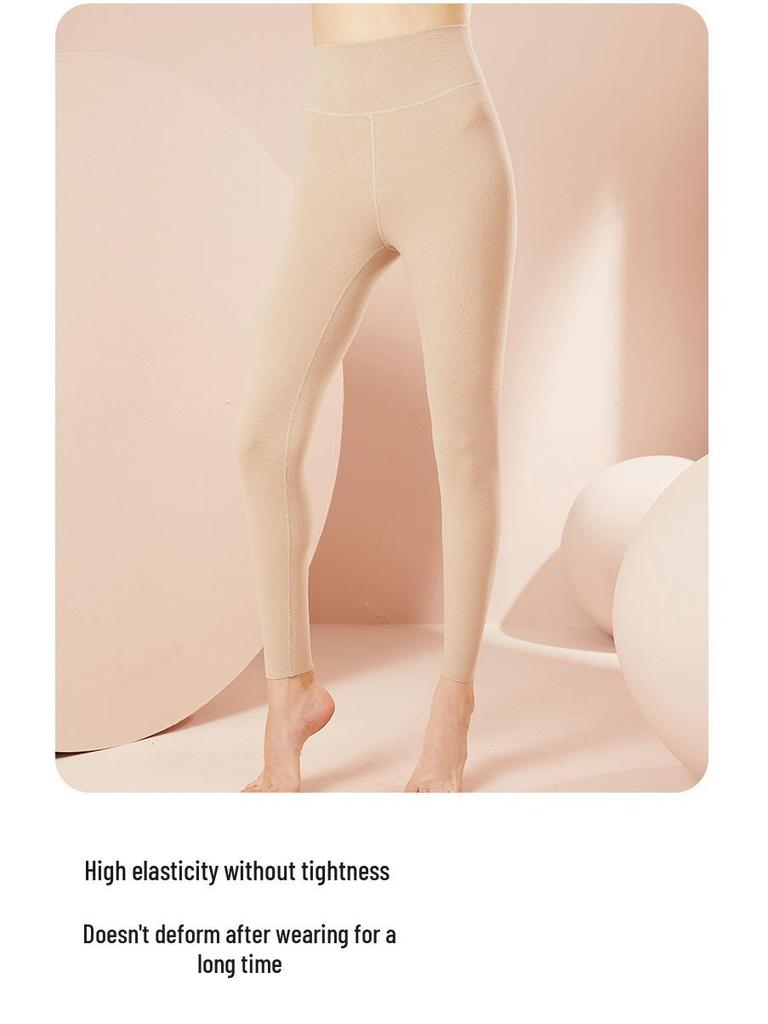 German Velvet High-Waist Slimming Leggings for Women - Warm, Solid Color, Slim Fit, with Hyaluronic Acid for Autumn & Winter