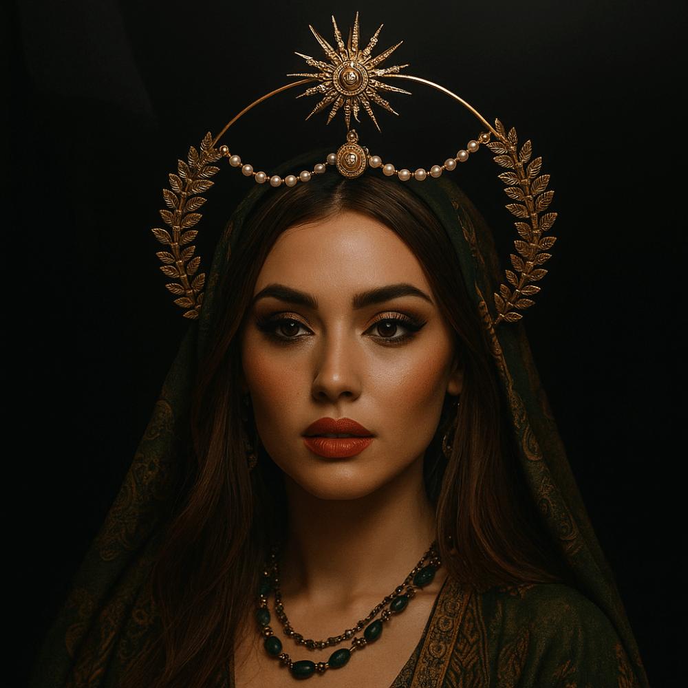 Sun God Baroque Crown Star Tiara Headdress Vintage COSPLAY Hair Hoop  Hair Accessories