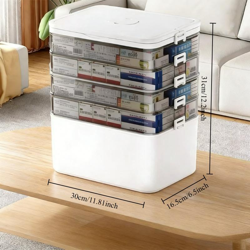 Large Multi-layer Plastic Medicine Box Portable Emergency Storage Household Organizer Multi-functional Family Care Package