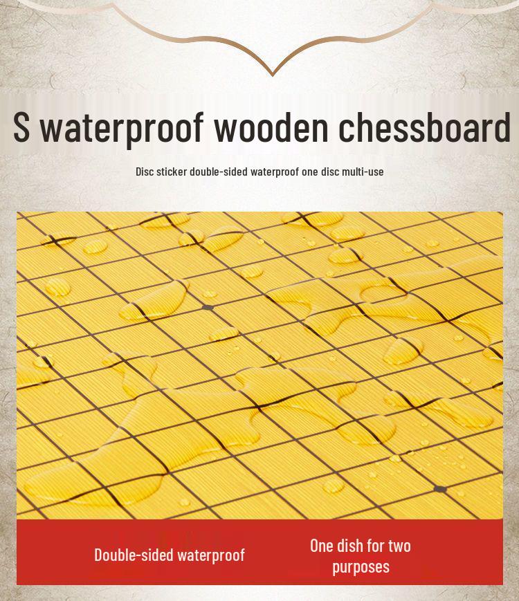 Double-Sided Wooden Chess & Go Set with Washable Imitation Jade Pieces for Children & Adults