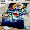 3D Printing D-Doraemon Anime Cartoon Blanket,Soft Throw Blanket for Home Bedroom Bed Sofa Picnic Travel Office Cover Blanket Kid