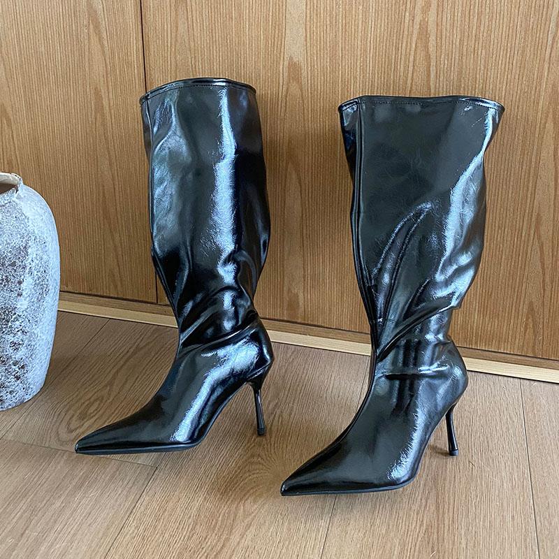

Мода Мода Остроносые Женские Сапоги до Колена Обувь Женская Обувь Слипоны Женские Современные Сапоги на Тонком Каблуке Обувь Туфли-лодочки новые 35 чёрный
