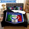 3PCS Italy Football Crest Bedding Set 2D Printing (Includes 1 Duvet Cover + 2 Pillowcases Coreless), Bedroom decor,Fan gift