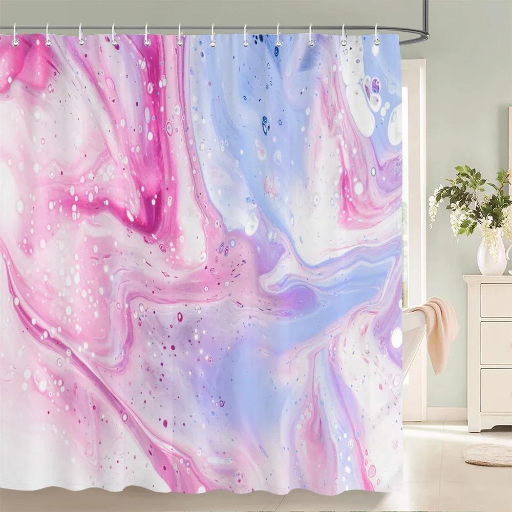 Colorful Abstract Marble Print Shower Curtain With Hook Waterproof Bathroom Curtain Polyester Curtain 3D Shower Curtains 180x180