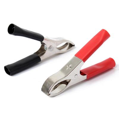 2Pcs 75mm 30A Crocodile Alligator Car Battery Insulated Clips Clamps Red + Black Honesty