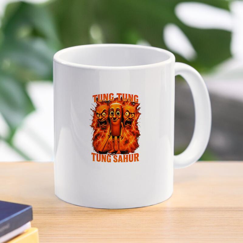 Tung Tung Tung Sahur Mug Creative Coffee Cups Drinks Cup Handle Drinkware Thanks Gifts