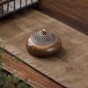 Solid Wood Walnut Tea Ceremony Tray & Incense Burner with Sandalwood Base – Creative Ornament Wick Holder