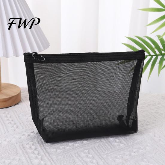 Thin Travel Toiletry Bag Mesh Cosmetic Purse Organizer Pouch See-Through Makeup Brush Holder for Skincare Products Cosmetics