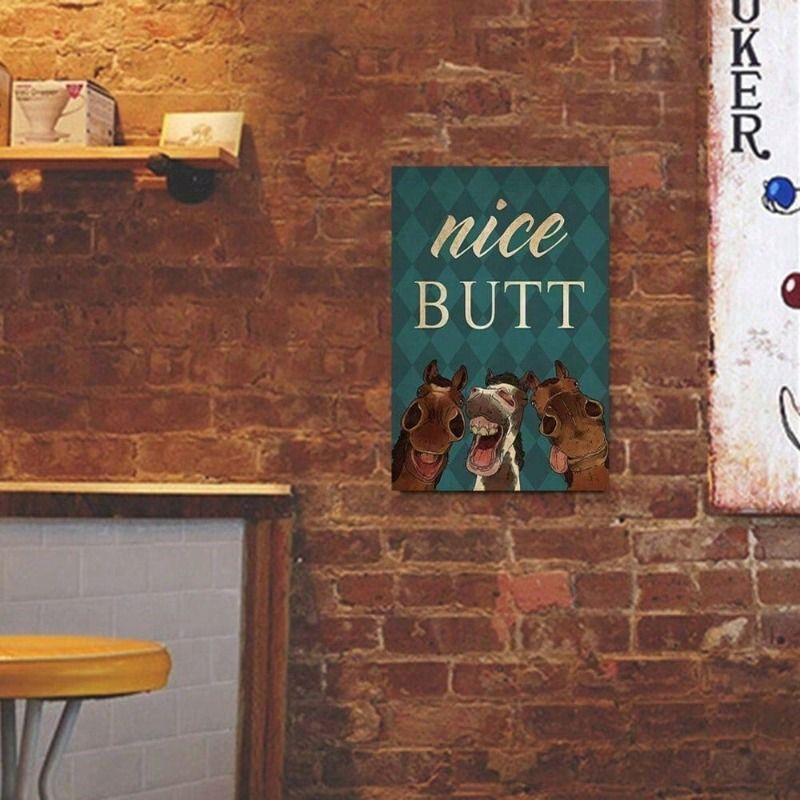 Metal Wall Poster Three Horses Vintage Sign for Bar Garage