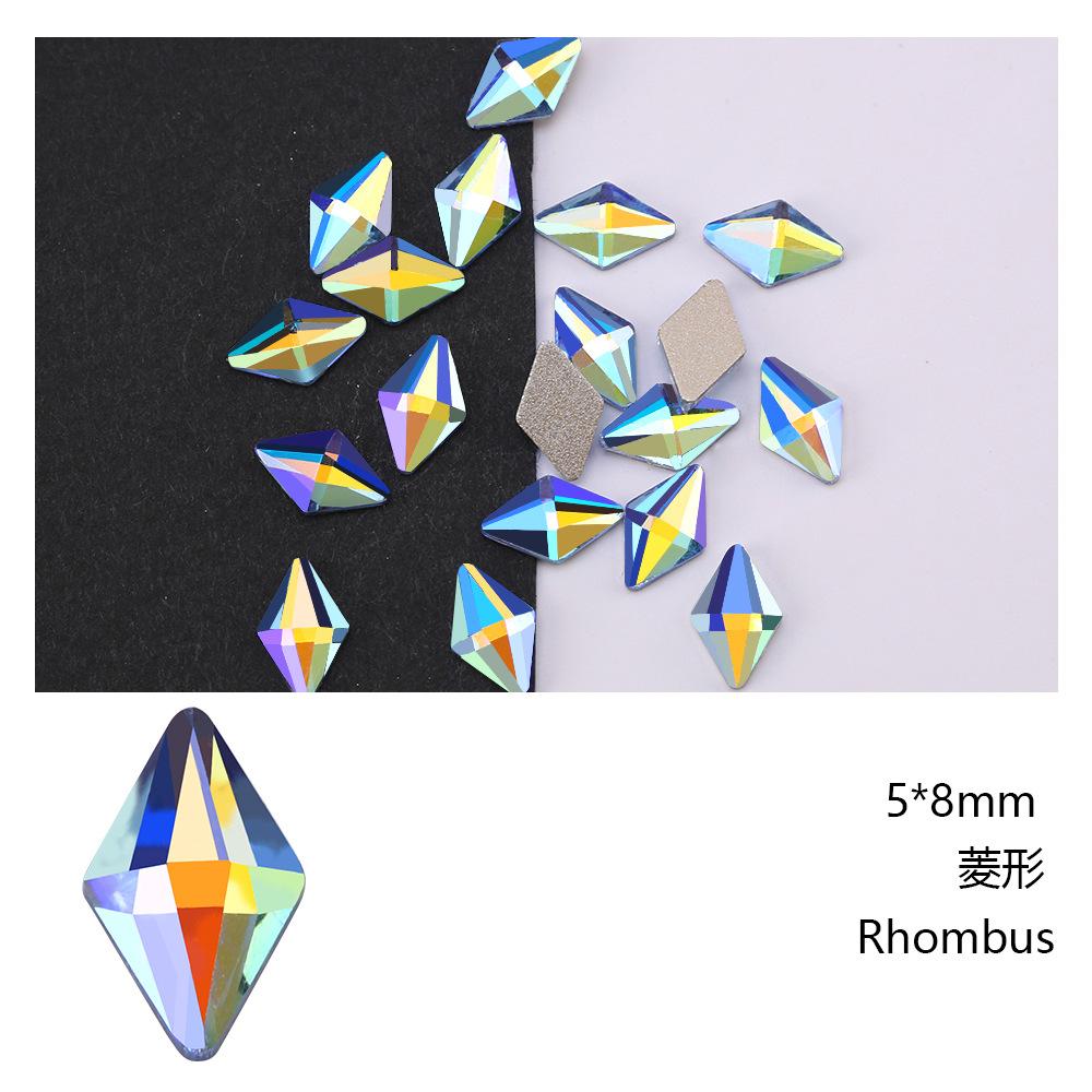 Blauer Sternenhimmel Symphonie Flachboden Speziell geformter Diamant Hellblau Ab Farbe Eiswürfel Wassertropfen Pfeil Diamant Goldener Boden Nagel Diamant