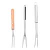 Kitchen Utensils Food Grade Stainless Steel Bbq Grilling Fork With Wooden Handle Outdoor Barbecue Tools Kitchen Gadgets
