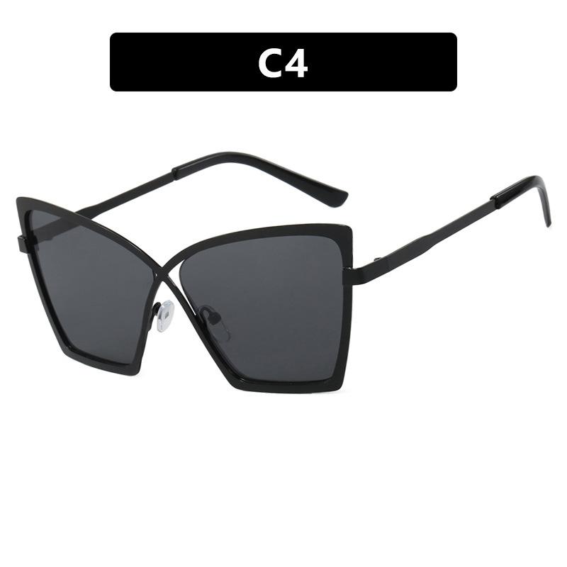 Butterfly X Metal Vintage Big Sunglasses Women Luxury Brand Designer Sun Glasses Popular Outdoor Travel Oversized Eyeglasses UV