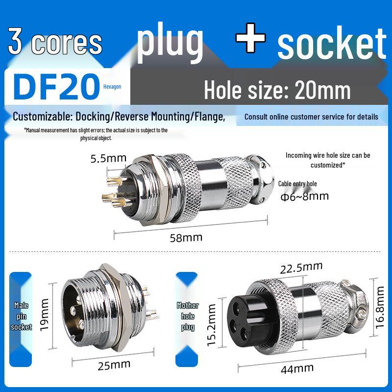 

Вставная пластина для меча Авиационный разъем Серия GX/DF20 Шестигранное крепление Розетка
