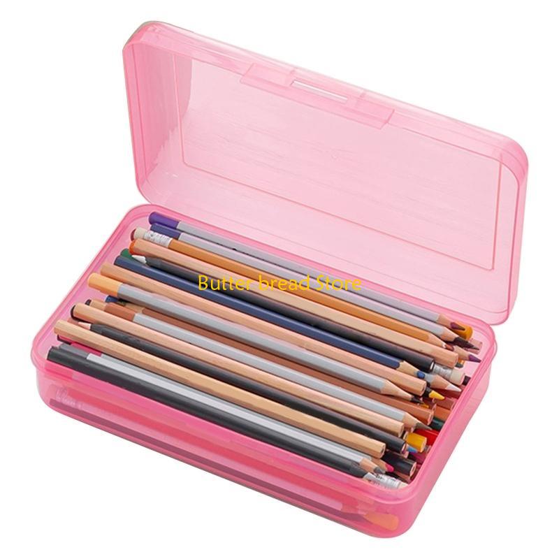 W89C Large Capacity Pencil Box Plastic Pencil for Case Office Supplies Storage Organi