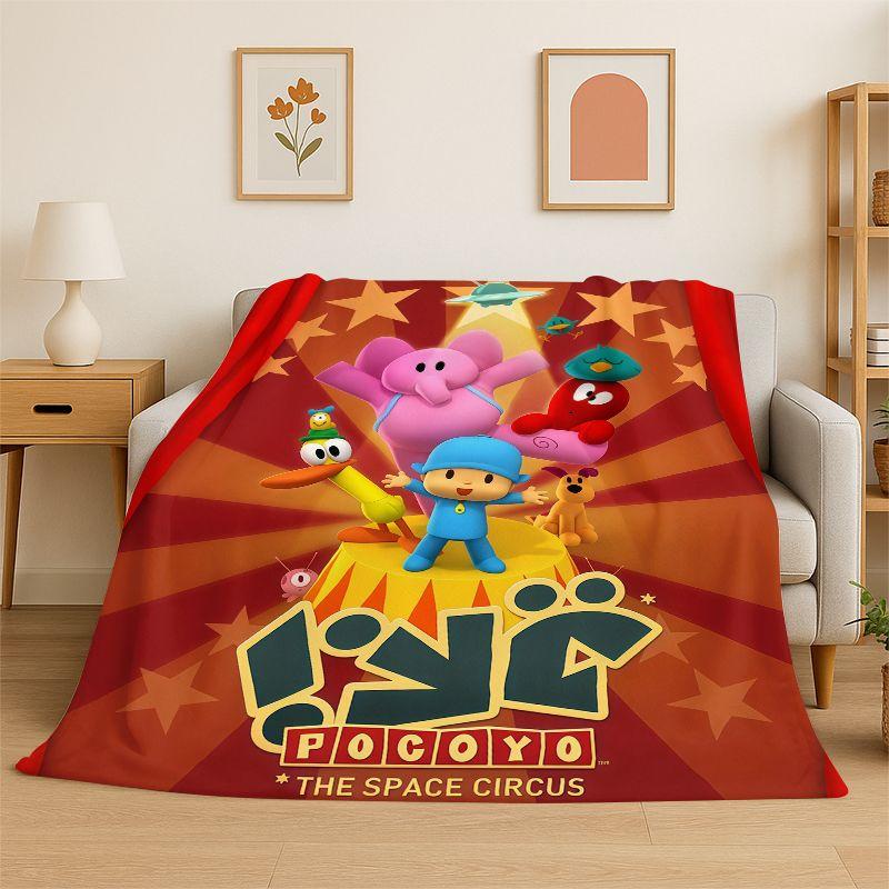 Coperta Morbida in Flanella Disegni Carini P-Pocoyo Elly Pato, Coperta Accogliente per Letto, Divano, Poltrona, Camera da Letto, Soggiorno, Viaggio, Picnic