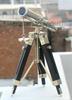 Shiny Silver Nautical Polished Brass Telescope With Wooden Tripod Stand Desk Decor