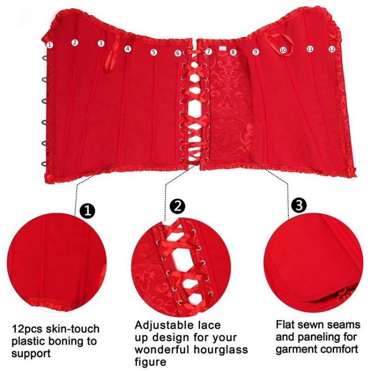 Steampunk Overbust Corset Top Womens Lace Up Boned Bustier Hourglass Corselet Bodyshaper