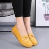Women Leather Moccasins Soft Yellow Loafers Casual Elegant Summer Breathable Flats Walking Shoes for Mother