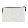 New COACH Corner Zip Coated Canvas With Smooth Leather Wrist Bag Clutch Small Women's Chalk White & Indigo CB855-SVUON