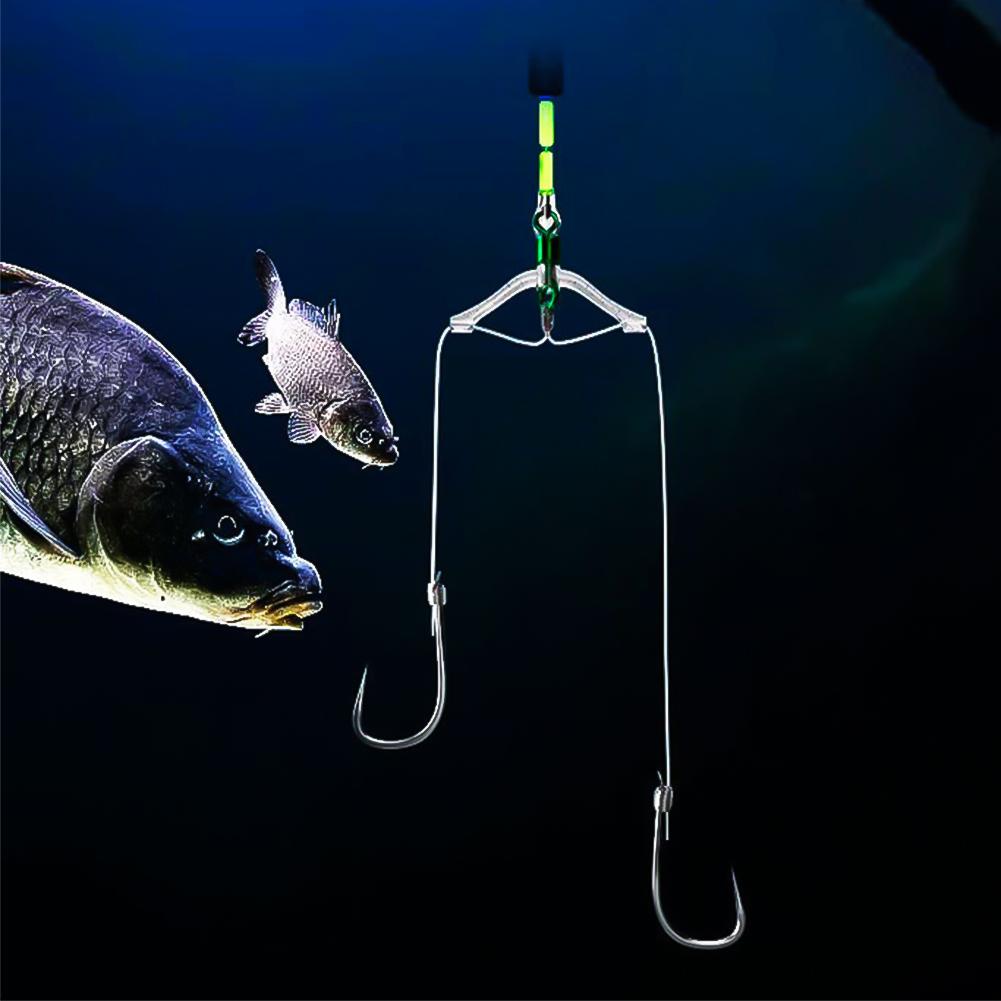 Double Hooks Contactor Device Subline Anti-winding Bifurcation Separator Splitter Space Bean Fishing Line Swivel Tying Tool