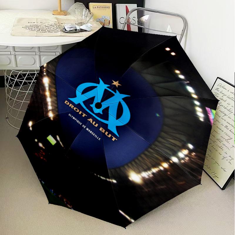 1PC Mar-seille With Pride Emblem Printed Umbrella Folding umbrella, automatic umbrella 8-Frame for Travel, camping Fan gifts Christmas Gifts