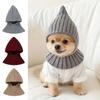 Weiches Material Gestrickte Haustiermütze Einfarbig Hundemütze Welpenkopfbedeckung Weihnachtsgeschenk