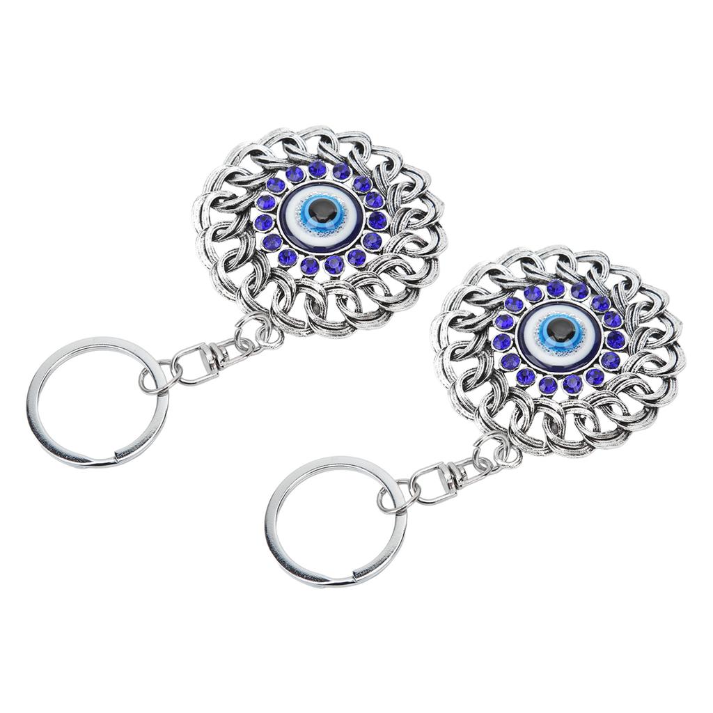 2 szt. brelok zły oko ażurowy okrągły skręcony diament indyczy niebieski brelok z złym okiem amulet torba