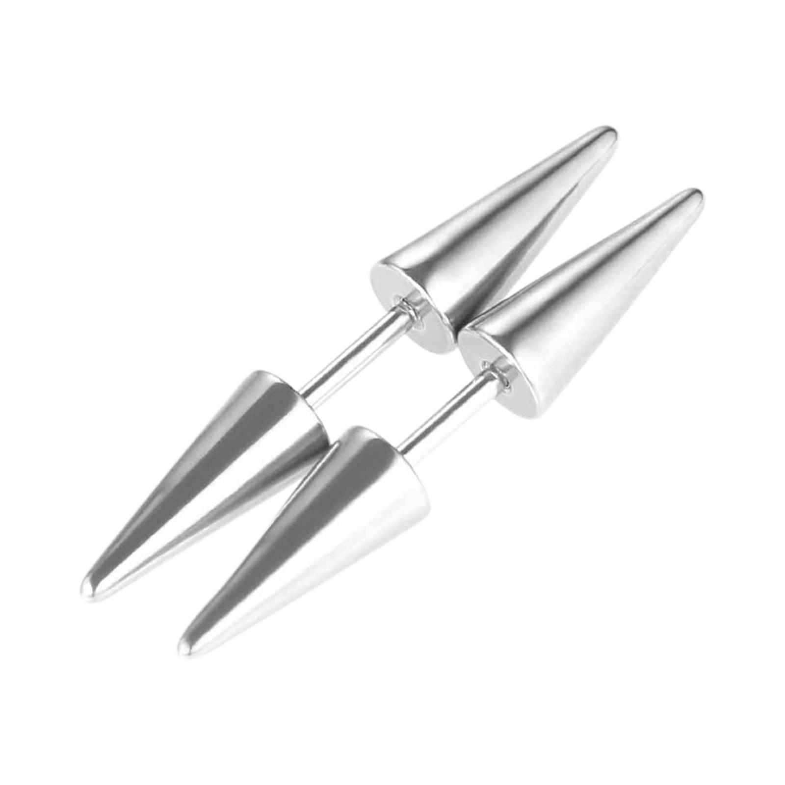 

Серьги в стиле хип-хоп из нержавеющей стали, серьги в стиле панк, персонализированные аксессуары, серьги One Size серебряный