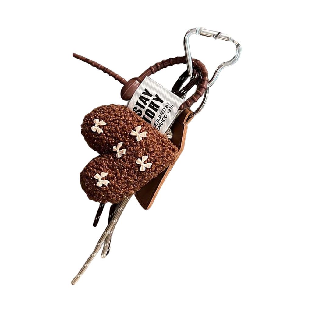 Cartoon Plush Bowknot Love Keychains for Women Ladies Bag Pendant And Car Accessories Special Gifts Parties Supplies
