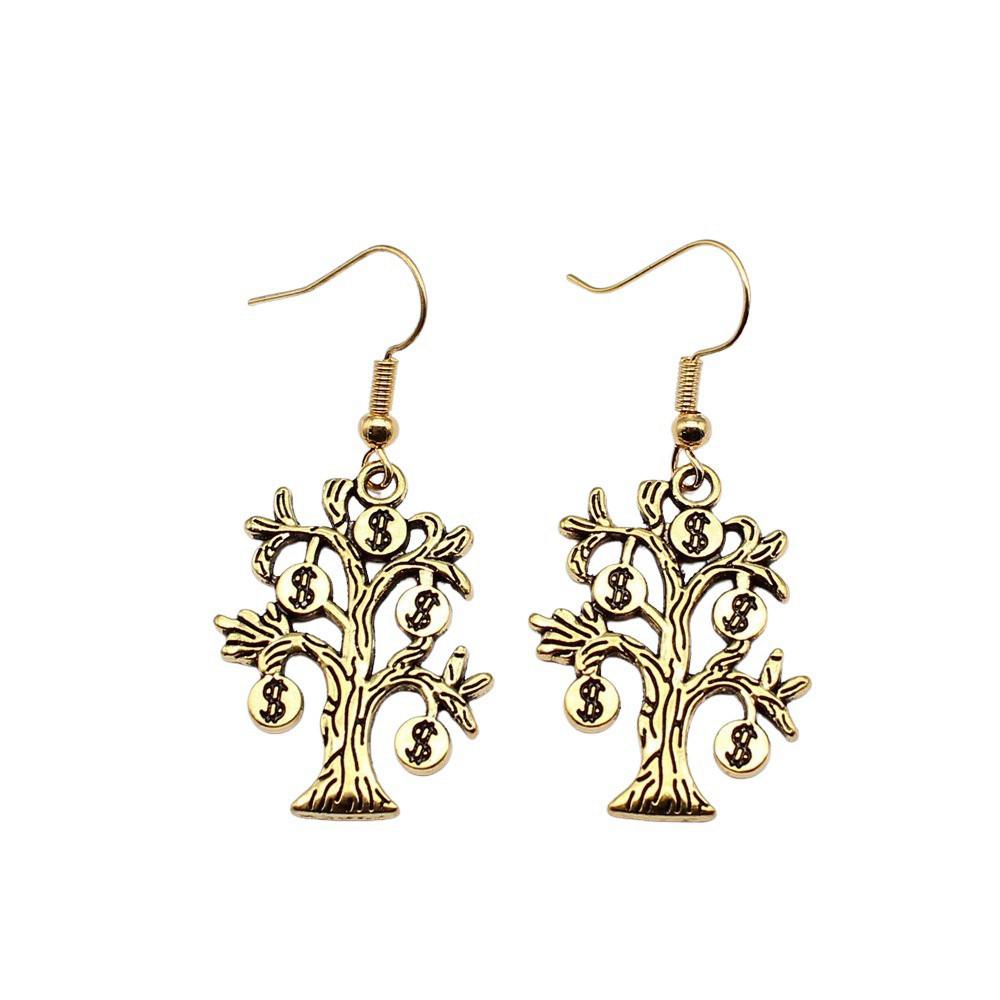 Tree Of Life Dangle Earrings Openwork Nature Boho Style Drop Jewelry For Female
