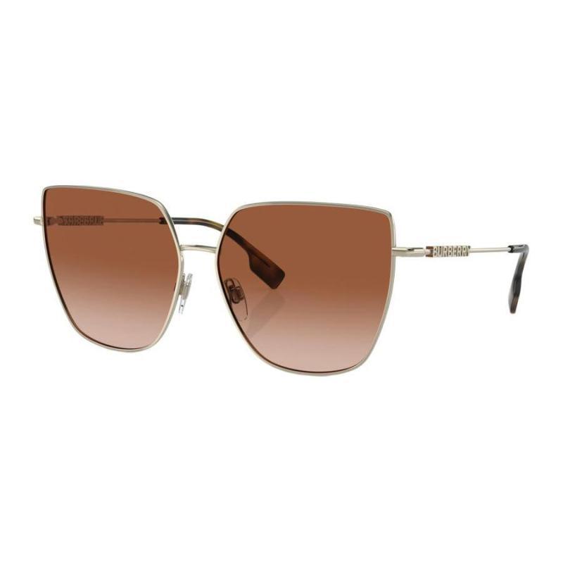 Burberry Temple Letter Logo Metallic Irregular Sunglasses Women's Gold