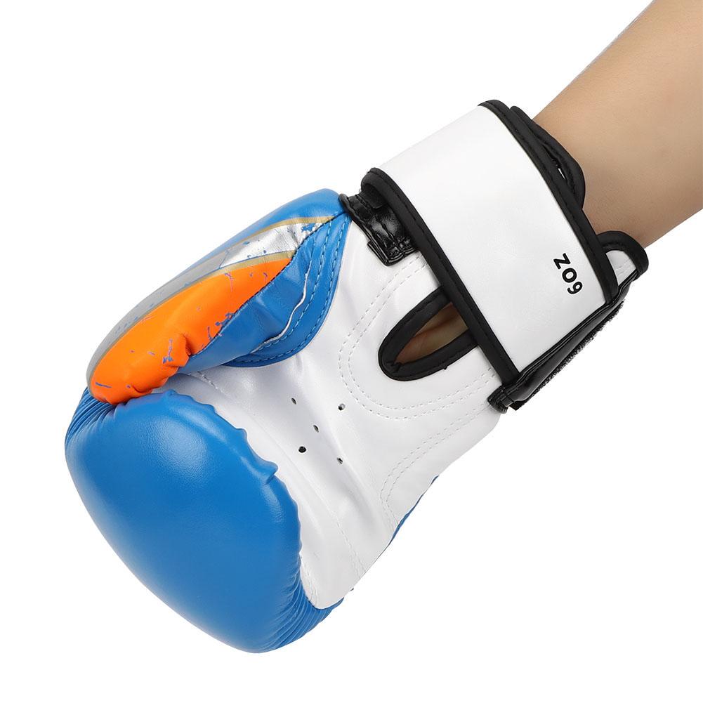 PU Leather Boxing Fighting Sparring Sandbagging Gloves Training Mitts for Children KidBlue