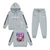 Kids' Long Sleeve Loose Pullover Letter Print Drawstring Hooded Sweatshirt Set