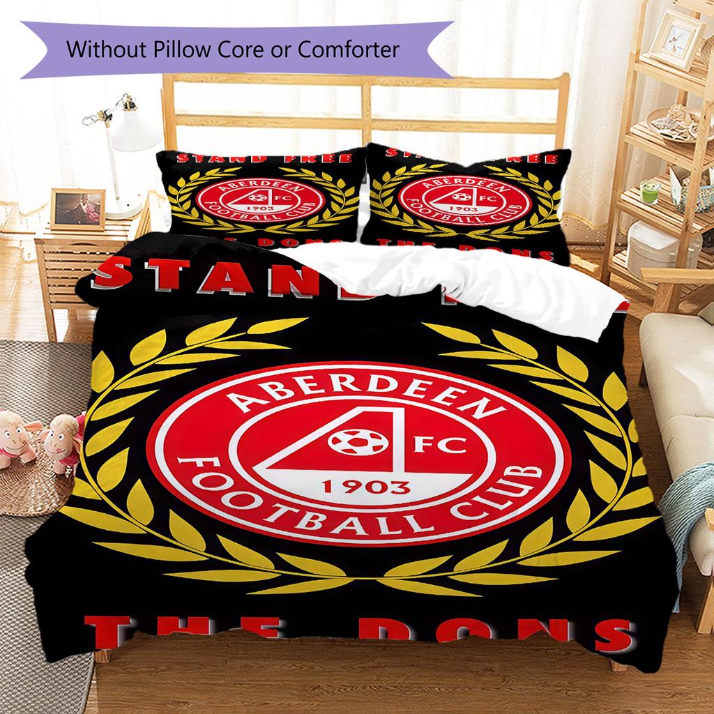 Aberdeen Logo Bedding Quilt Set Quilt Cover Pillowcase Home Decoration Birthday Gift (1 * Duvet Cover + 2 * Pillowcase, Without Core)
