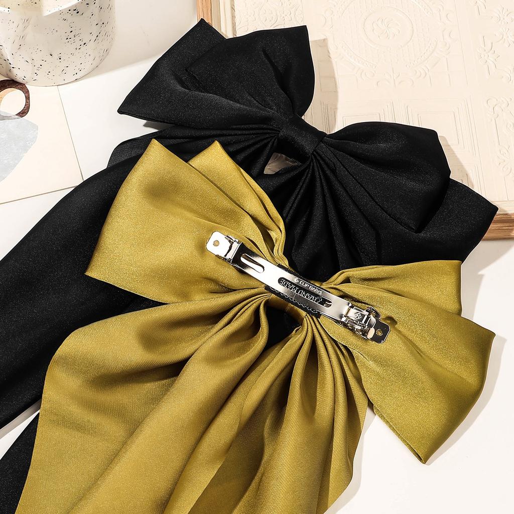 Elegant Bow Barrettes Women Temperament Ponytail Hairpin Hair Clip Girls Black Red Big Ribbon Hair Clip Fashion Hair Accessories