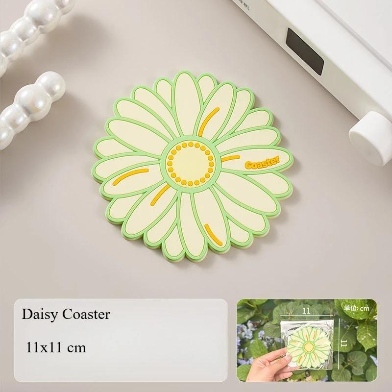 Silicone Placemat Flower Heat Resistant Blossom Coffee Cup Coaster Heat Insulation BowlMat for Table Pot Holder Pad Cup Placemat
