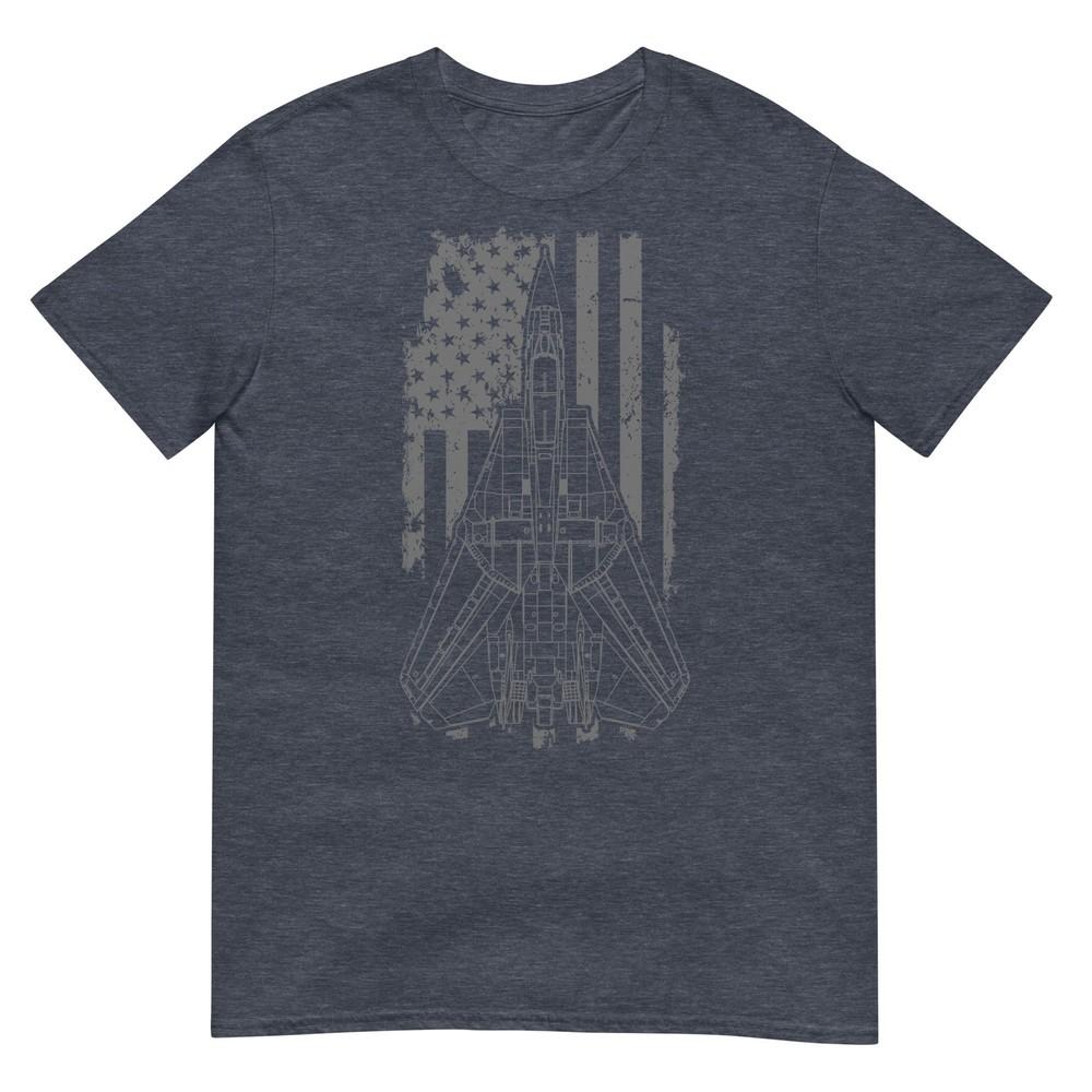 F14 Tomcat Jet Fighter Vintage American Flag 14th July Tshirt