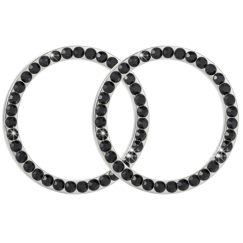 2/1Pcs Start Stop Push Button Engine Ignition Switch Protective Cover Bling Rhinestone Ring Circle Trim Car Interior Accessories