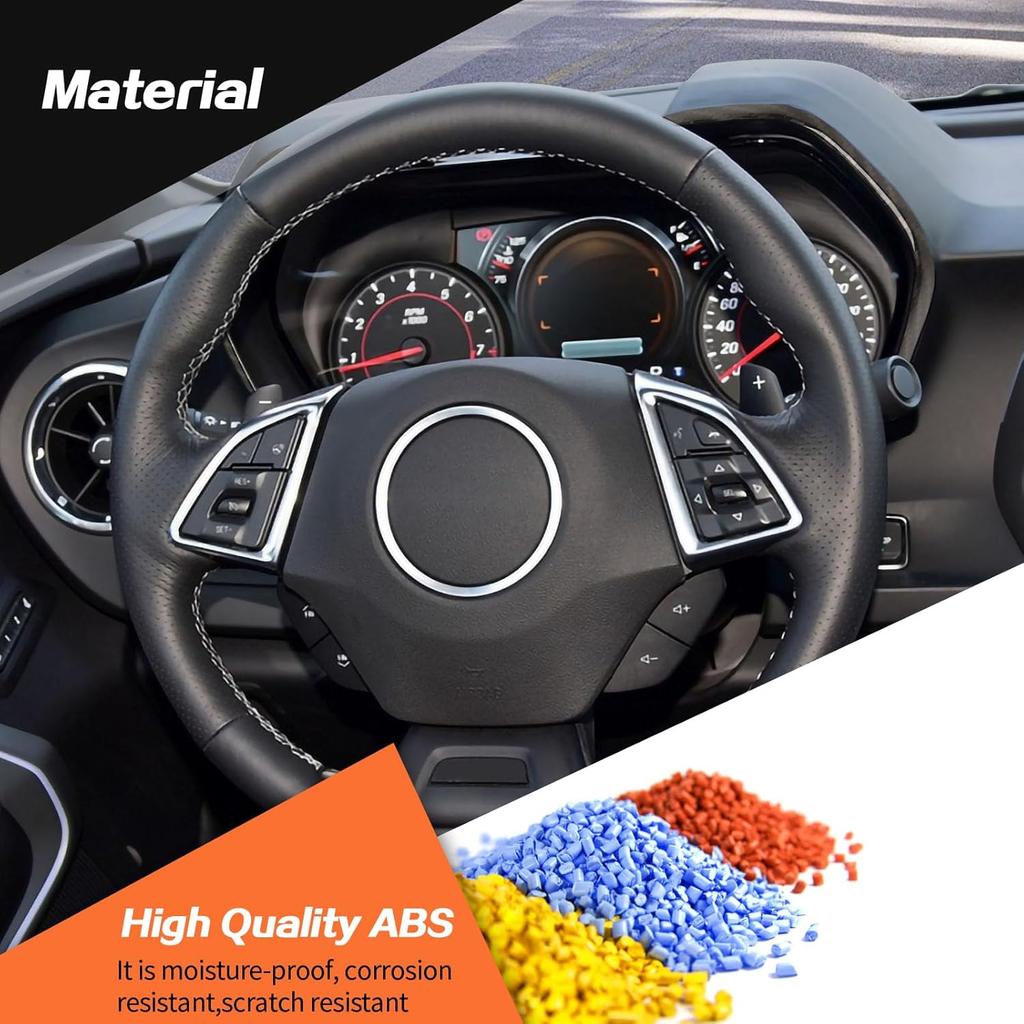 JeCar for Camaro Carbon Fiber Interior Trim Accessories Compatible with 2016-2022 Chevrolet Chevy Camaro Dash Panel Bezel Cover (2pcs)