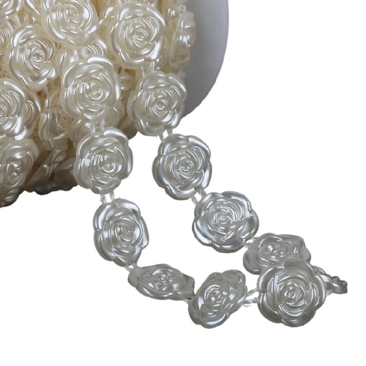Imitation Pearls Beads Chain for Wedding Party Decoration Artificial Pearls Resin Beads for Art Craft and Jewelry Making