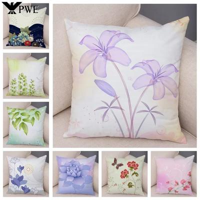 Customizable Bedroom Living Room Sofa Family Geometric Pillowcase Colorful Flower Printing Group Decoration Pillowcase