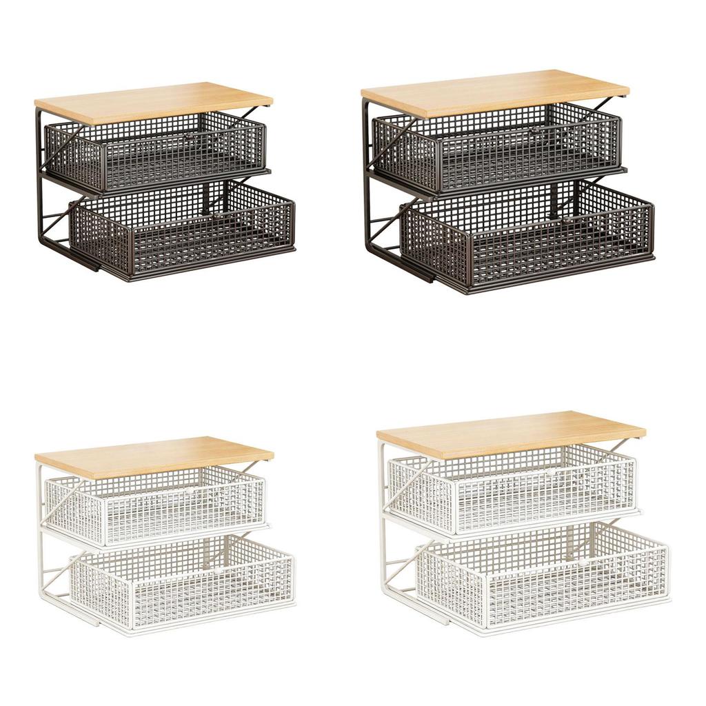 Coffee Station Organizer Coffee Bar Accessories Display Stand with Drawer Counter for Tabletop Countertop